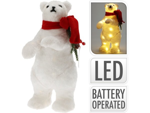 Haarhr & Co LED bjørn i plys Haarhr & Co LED bjørn i plys 20 cm 4300562. Billedet viser produktet med hvid baggrund.