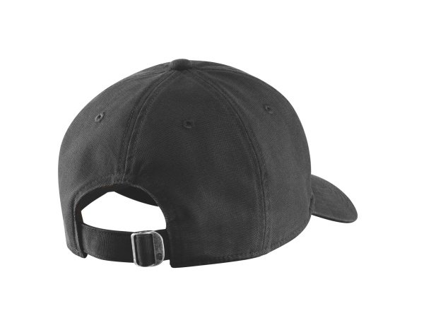 Carhartt kasket Carhartt Graphic cap sort/broderet med hvid. Billedet viser produktet forfra.