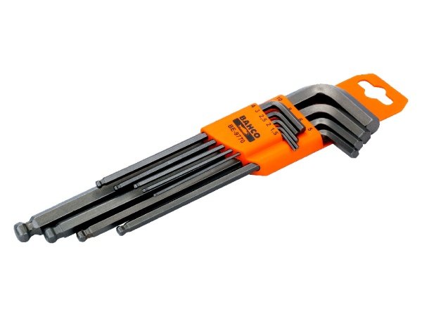 Bahco unbrakonøglesæt Bahco unbrakonøglesæt 9 dele. Billedet viser produktet liggende.