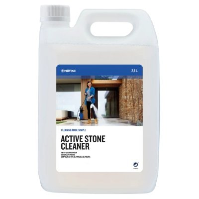 Active Stone Cleaner fra Nilfisk 2,5 liter. Billedet viser produktet med hvid baggrund.