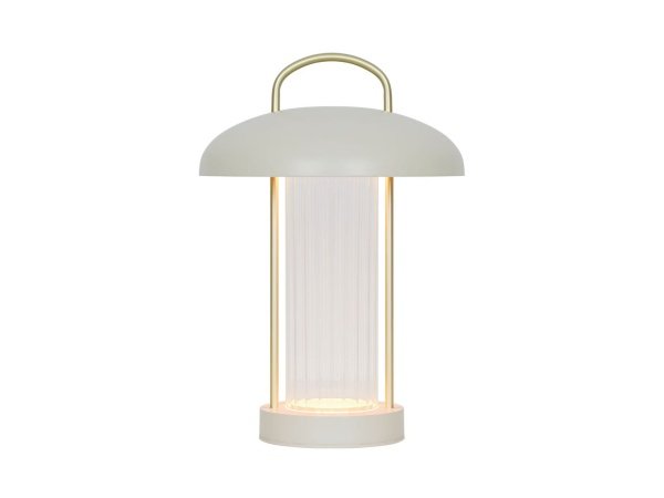 Nordlux Mirano portable bordlampe beige. Billedet viser produktet med hvid baggrund.
