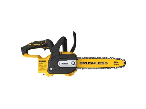 DEWALT DCMCS565N-XJ 18V XR kædesav SOLO. Billedet viser produktet fra siden.