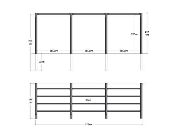 Plus Arcade Pergola model 4 Plus Arcade Pergola model 4, produkt set fra siden