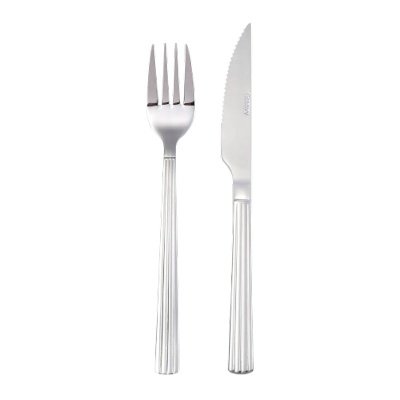 Aida Groovy steakbestiksæt 8 dele, kommer i gaveæske. Billedet viser produktet med hvid baggrund.