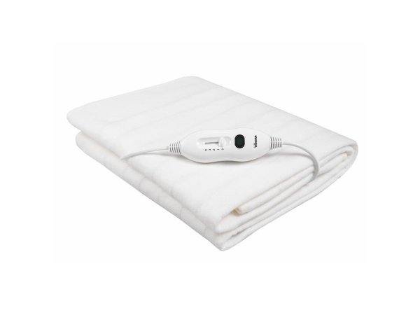 Tristar BW-4753 elektrisk varmelagen Tristar BW-4753 elektrisk varmelagen til enkeltseng, 150 x 70 cm, med 3 varmeindstillinger og overophedningsbeskyttelse. Vaskbart tæppe med 1,5 m ledning. Billedet viser hele produktet.