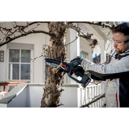 Metabo akku grensav MS 18 LTX 15 SOLO Metabo MS 18 LTX 15, akku-grensav, havearbejde, beskæring, træer, buske, haveværktøj.