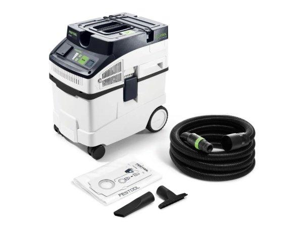 Festool støvsuger CT25 CLEANTEC Festool støvsuger 1200W CT25 CLEANTEC. Billedet viser produktet og tilbehør.