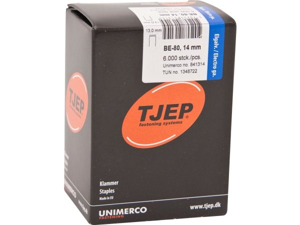 Tjep BE-80 klammer 14 mm – 6.000 stk. – 10-4.dk præcis, holdbar og klar til professionel brug