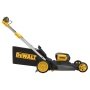 Dewalt DCMWSP660N-XJ plæneklipper. Billedet viser produktet fra den anden side.