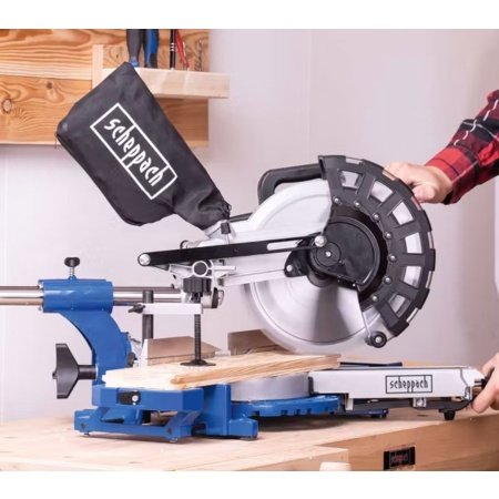 Scheppach kap-/geringssav HM254 Scheppach kap-/geringssav HM254 med kraftig 2000 W motor til alsidige snit. Billedet viser produktet med hvid baggrund.