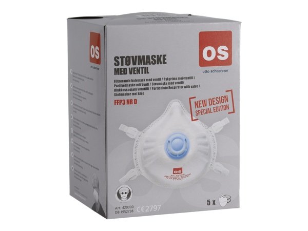 OS engangsmaske med ventil