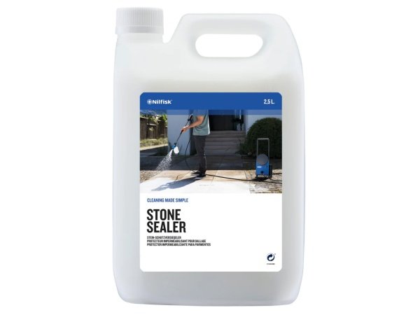 Nilfisk fliseimprægnering 2,5 liter. Billedet viser produktet med hvid baggrund.