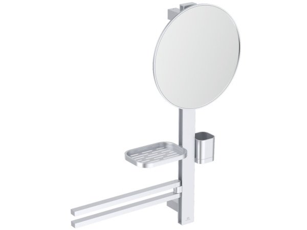 Ideal Standard Alu+ spejl- og hyldesæt i silver med håndklædeholder