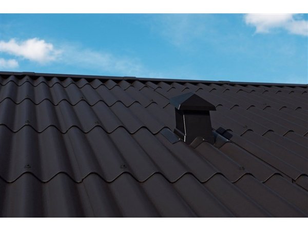 Bølgeplade sortblå B7