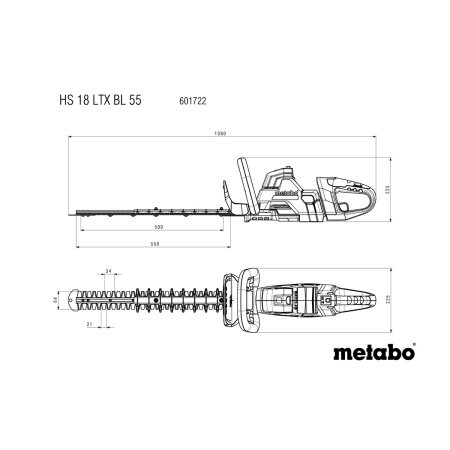 Metabo Akku Hækkeklipper HS 18 LTX BL 55 SOLO Metabo akku hækkeklipper