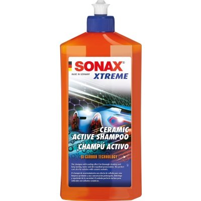 SONAX Xtreme Active Shampoo: 2-i-1 rengøring og forsegling. Skummer effektivt, giver en vand- og snavsafvisende overflade og flot glans.