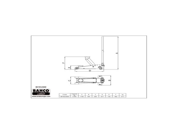 Bahco hydraulisk donkraft 3t