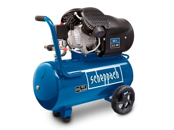 Scheppach kompressor HC53DC 50 ltr. Billedet viser produktet uden baggrund