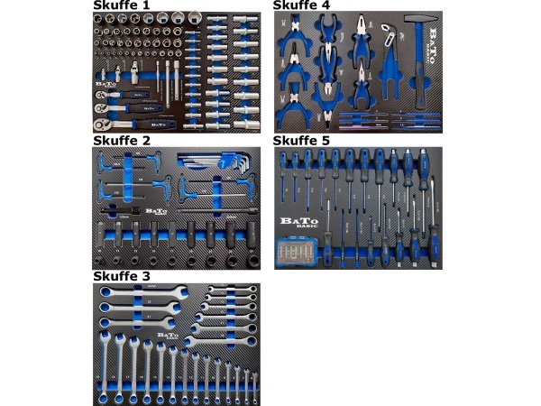 Bato værktøjsvogn med 7 skuffer og 231 dele værktøj