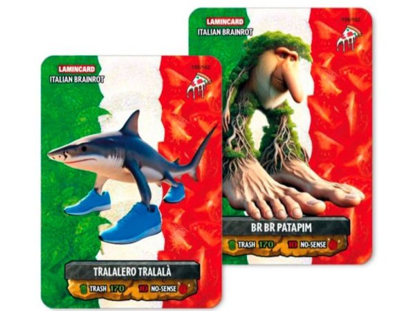 Brainrot Collectible Cards 5-pakke Wave 2 10-4.dk Pakke med Brainrot Collectible Cards Wave 2 (5 kort) – 4 standard + 1 specialkort – samlerkort 10-4.dk
