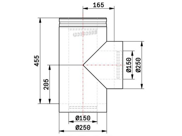 Schiedel isoleret T-stykke til. Produkt vises