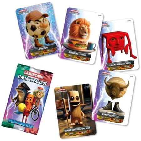 Pakke med Brainrot Collectible Cards Wave 2 (5 kort) – 4 standard + 1 specialkort – samlerkort 10-4.dk