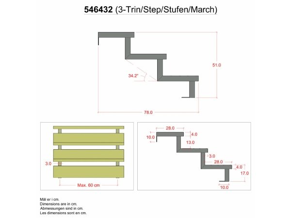 Plus trappevange 3-trin
