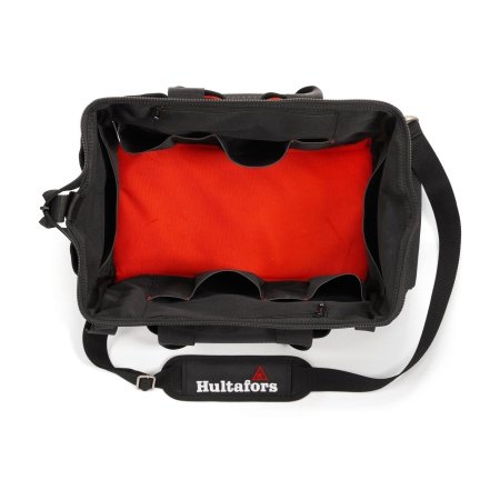 Hultafors værktøjstaske med stor åbning  Hultafors værktøjstaske med stor åbning 590220. Billedet viser produktet forfra.