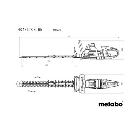 Metabo akku hækkeklipper HS 18 LTX BL 65 SOLO Billede af en effektiv Metabo akku hækkeklipper HS 18 LTX BL 65 SOLO