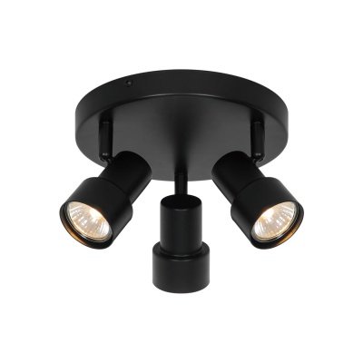 Nordlux Boston 3-rondel loftlampe sort. Billedet viser produktet med hvid baggrund.