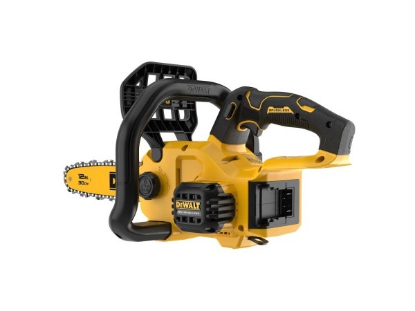 DEWALT DCMCS565N-XJ 18V XR kædesav SOLO. Billedet viser produktet fra siden.