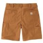 Carhartt Duck Double shorts i brun. Billedet viser produktet bagfra.