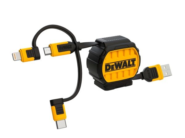 Dewalt kabel 3-i-1 til USB-C Lightning + micro USB