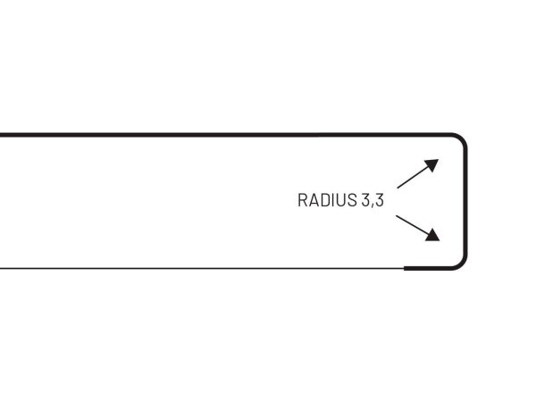 Wallmann laminatbordplade, lys granit. Billedet viser produktet fra siden.