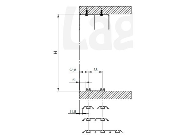 Svalk skydeskabsbeslagsæt