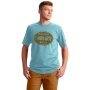 Carhartt Hamilton t-shirt i blå. Billedet viser produktet på model.