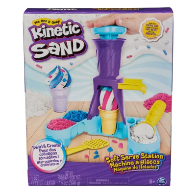 Kinetic Sand isvaffelsæt. Produkt vises i indpakning