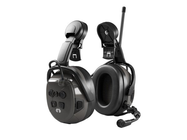 Hellberg Synergy DR hjelmmonteret med FM/DAB+ radio. Billedet viser produktet fra siden.