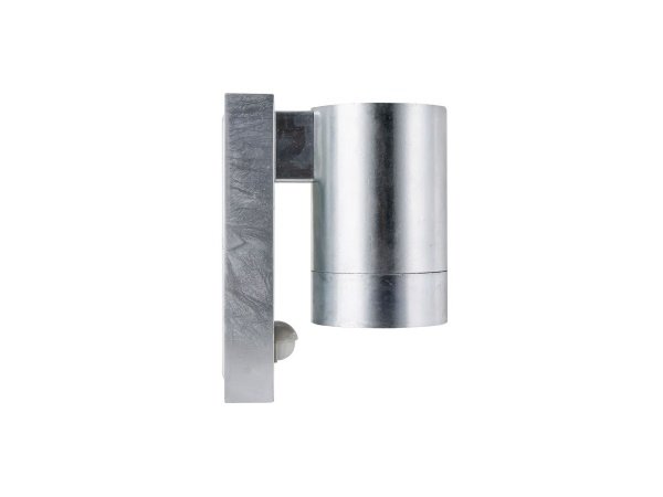 Nordlux  Tin Maxi Sensor Væglampe Galvaniseret stål. Billedet viser produktet fra en skrå vinkel med hvid baggrund. 