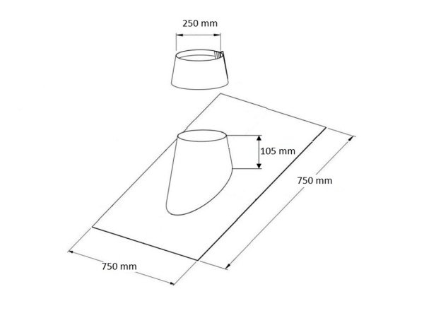 Schiedel ALU taginddækning. Produkt vises