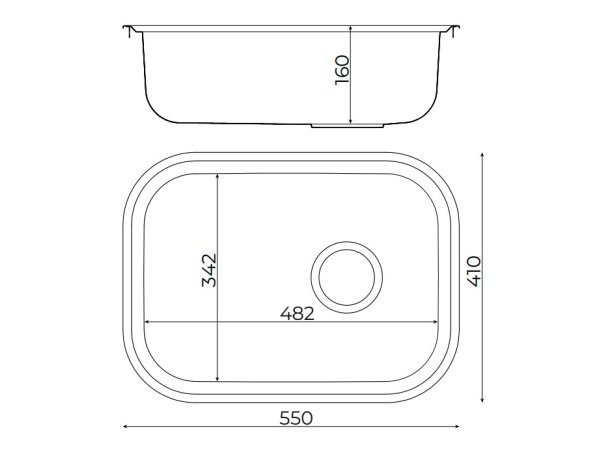 Adora Bonum A køkkenvask til nedfældning i bordplade