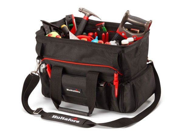 Hultafors værktøjstaske med stor åbning 590220. Billedet viser produktet forfra.