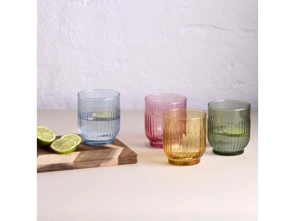Aida drikkeglas Aida drikkeglas 4 stk, mixed farver, 33 cl. Billedet viser produkt med hvid baggrund.