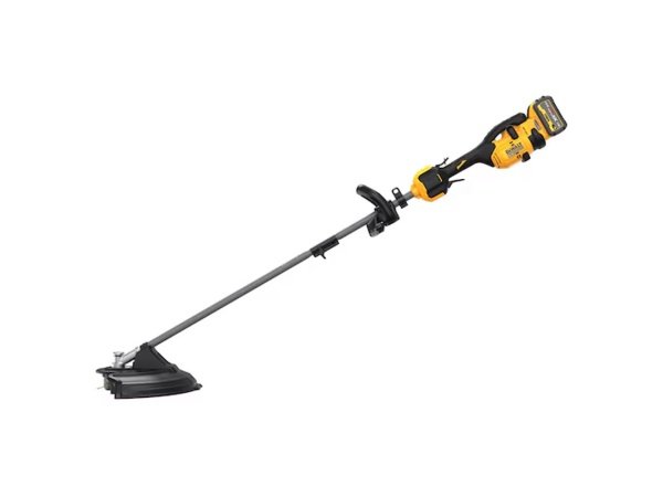 Dewalt græstrimmer DCMAS5713X1-QW Dewalt græstrimmer DCMAS5713X1-QW. Med en 54 V motor og et 9,0 Ah batteri. Billedet viser produktet med hvid baggrund.