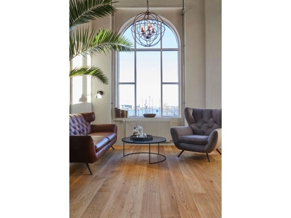 Timberman Slotsplank Eg Accent 13x190x1820 mm natur. Billedet viser produktet med hvid baggrund.