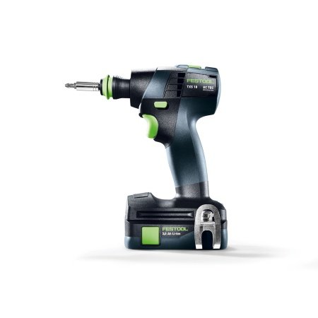 Festool akku bore/skruemaskine Festool akku bore/skruemaskine TXS 18-basic- 3,0. Billedet viser produktet med kuffert og tilbehør.