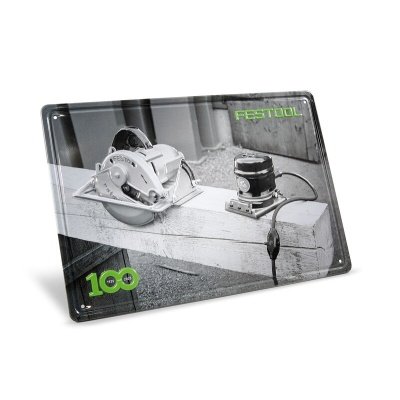 Festool 100 år blikskilt retro-maskine