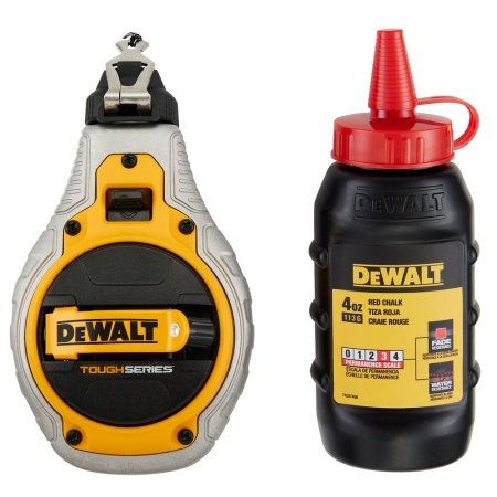 Dewalt kridtsnor 6:1 Dewalt kridtsnor 6:1, 30 m, rød kridt. Billedet viser produktet med hvid baggrund.
