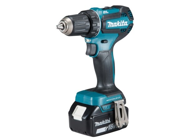 Makita bore-/skruemaskine DDF485Z Makita bore-/skruemaskine DDF485Z + batteripakke BL1850B. Billedet viser produktet med batteri