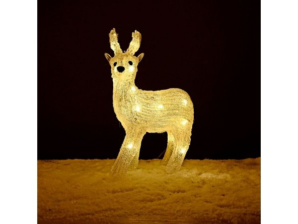 DGA rensdyr med 20 LED lys DGA rensdyr med 20 LED lys. 23x32x13cm klar akryl